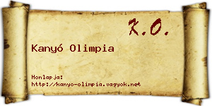 Kanyó Olimpia névjegykártya